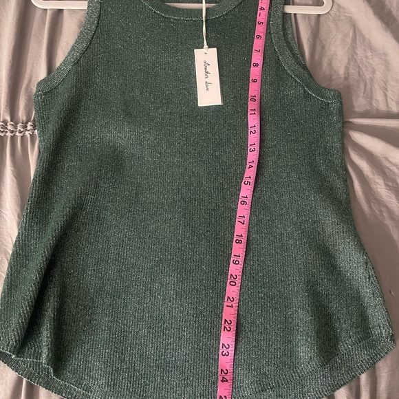 Gorgeous emerald green shimmer tank top - the Cora by Another Love- size L - Picture 13 of 13